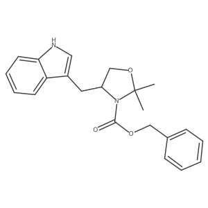 Phenylmethyl (4R)-4-(1H-indol-3-ylmethyl)-2,2-dimethyl-3-oxazolidinecarboxylate结构式
