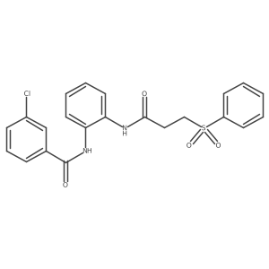 3-chloro-N-(2-(3-(phenylsulfonyl)propanamido)phenyl)benzamide结构式