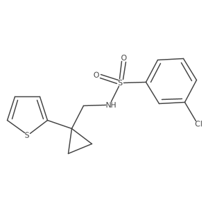 O=S(=O)(NCC1(c2cccs2)CC1)c1cccc(Cl)c1结构式