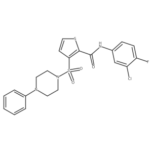 N-(3-chloro-4-fluorophenyl)-3-[(4-phenylpiperazin-1-yl)sulfonyl]thiophene-2-carboxamide结构式