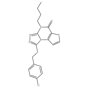 4-butyl-1-((4-chlorobenzyl)thio)thieno[2,3-e][1,2,4]triazolo[4,3-a]pyrimidin-5(4H)-one Structure