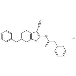 N-(6-benzyl-3-cyano-4,5,6,7-tetrahydrothieno[2,3-c]pyridin-2-yl)-2-phenylacetamide hydrochloride Structure
