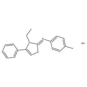 (Z)-N-(3-ethyl-4-phenylthiazol-2(3H)-ylidene)-4-methylaniline hydrobromide Structure