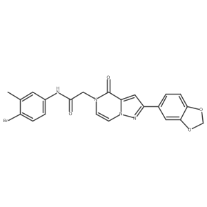 2-[2-(1,3-benzodioxol-5-yl)-4-oxopyrazolo[1,5-a]pyrazin-5(4H)-yl]-N-(4-bromo-3-methylphenyl)acetamide结构式