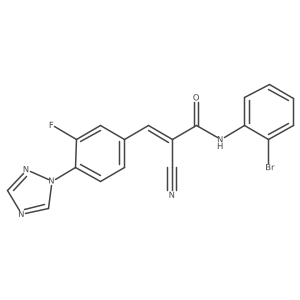 (Z)-N-(2-bromophenyl)-2-cyano-3-[3-fluoro-4-(1,2,4-triazol-1-yl)phenyl]prop-2-enamide结构式
