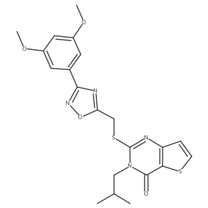 2-(((3-(3,5-dimethoxyphenyl)-1,2,4-oxadiazol-5-yl)methyl)thio)-3-isobutylthieno[3,2-d]pyrimidin-4(3H)-one结构式
