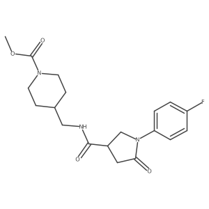 Methyl 4-((1-(4-fluorophenyl)-5-oxopyrrolidine-3-carboxamido)methyl)piperidine-1-carboxylate Structure