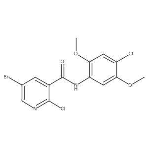 5-bromo-2-chloro-N-(4-chloro-2,5-dimethoxyphenyl)pyridine-3-carboxamide结构式