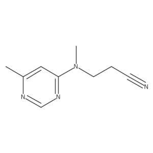 3-(Methyl(6-methylpyrimidin-4-yl)amino)propanenitrile结构式