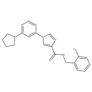 N~4~-(2-chlorobenzyl)-1-[6-(1-pyrrolidinyl)-4-pyrimidinyl]-1H-imidazole-4-carboxamide结构式