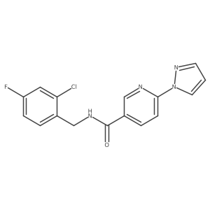 N-(2-chloro-4-fluorobenzyl)-6-(1H-pyrazol-1-yl)nicotinamide Structure