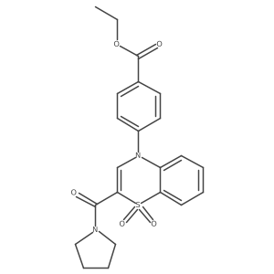 ethyl 4-[1,1-dioxido-2-(pyrrolidin-1-ylcarbonyl)-4H-1,4-benzothiazin-4-yl]benzoate结构式