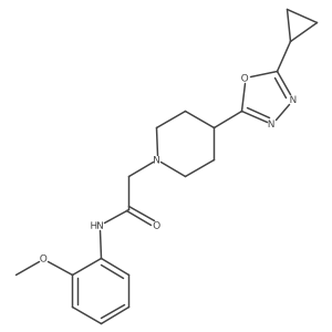 2-(4-(5-cyclopropyl-1,3,4-oxadiazol-2-yl)piperidin-1-yl)-N-(2-methoxyphenyl)acetamide结构式