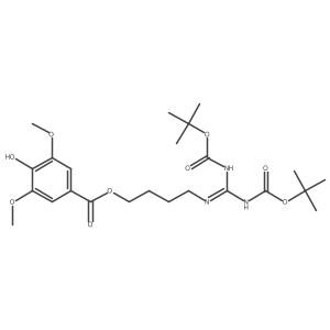 4-((2,2,10,10-Tetramethyl-4,8-dioxo-3,9-dioxa-5,7-diazaundecan-6-ylidene)amino)butyl 4-hydroxy-3,5-dimethoxybenzoate Structure