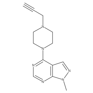 C#CCN1CCN(c2ncnc3c2cnn3C)CC1结构式