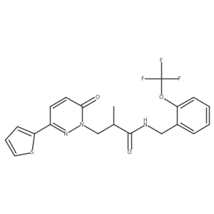 2-methyl-3-(6-oxo-3-(thiophen-2-yl)pyridazin-1(6H)-yl)-N-(2-(trifluoromethoxy)benzyl)propanamide结构式
