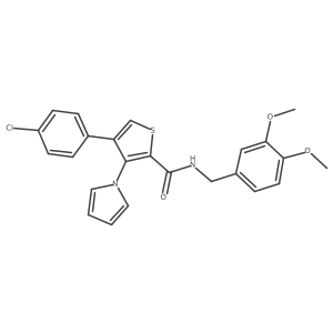 4-(4-chlorophenyl)-N-(3,4-dimethoxybenzyl)-3-(1H-pyrrol-1-yl)thiophene-2-carboxamide Structure