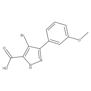 4-bromo-3-(3-methoxyphenyl)-1H-pyrazole-5-carboxylic acid结构式
