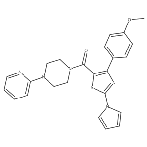 [4-(4-methoxyphenyl)-2-(1H-pyrrol-1-yl)-1,3-thiazol-5-yl][4-(pyridin-2-yl)piperazin-1-yl]methanone结构式