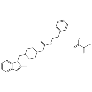 2-(4-((2-methyl-1H-benzo[d]imidazol-1-yl)methyl)piperidin-1-yl)-N-phenethylacetamide oxalate结构式