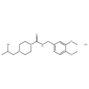 N-(3,4-dimethoxybenzyl)-4-(2-hydroxypropyl)piperazine-1-carboxamide hydrochloride结构式