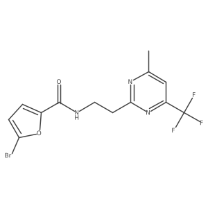 5-bromo-N-(2-(4-methyl-6-(trifluoromethyl)pyrimidin-2-yl)ethyl)furan-2-carboxamide结构式