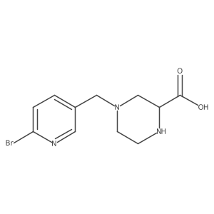 4-((6-Bromopyridin-3-yl)methyl)piperazine-2-carboxylic acid结构式