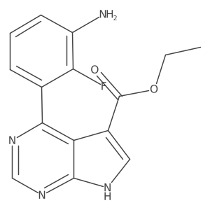 ethyl 4-(3-amino-2-fluorophenyl)-7H-pyrrolo[2,3-d]pyrimidine-5-carboxylate结构式