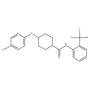 4-((5-chloropyridin-2-yl)oxy)-N-(2-(trifluoromethyl)phenyl)piperidine-1-carboxamide结构式