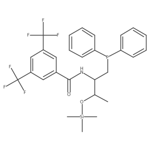 N-((2S,3R)-1-(Diphenylphosphino)-3-((trimethylsilyl)oxy)butan-2-yl)-3,5-bis(trifluoromethyl)benzamide结构式