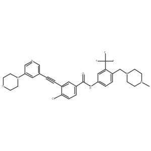 4-chloro-N-[4-[(4-methylpiperazin-1-yl)methyl]-3-(trifluoromethyl)phenyl]-3-[2-(5-morpholin-4-ylpyridin-3-yl)ethynyl]benzamide Structure
