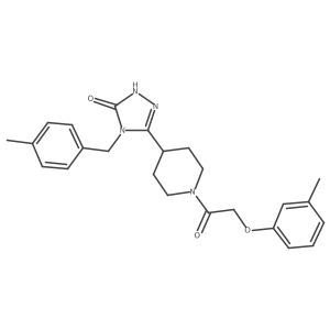 4-(4-methylbenzyl)-5-{1-[(3-methylphenoxy)acetyl]piperidin-4-yl}-2,4-dihydro-3H-1,2,4-triazol-3-one Structure