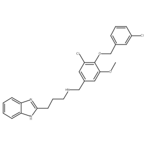 1H-Benzimidazole-2-propanamine, N-[[3-chloro-4-[(3-chlorophenyl)methoxy]-5-methoxyphenyl]methyl]-结构式