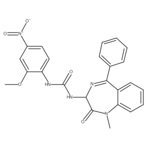 1-(1-methyl-2-oxo-5-phenyl-2,3-dihydro-1H-1,4-diazepin-3-yl)-3-(2-methoxy-4-nitrophenyl)urea结构式