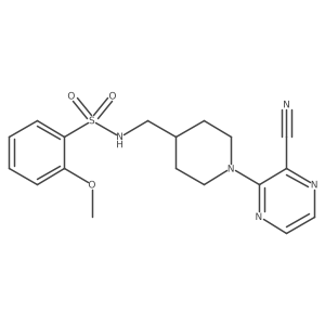 N-((1-(3-cyanopyrazin-2-yl)piperidin-4-yl)methyl)-2-methoxybenzenesulfonamide Structure