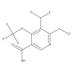 2-(Chloromethyl)-3-(difluoromethyl)-4-(trifluoromethoxy)pyridine-5-carboxylic acid Structure