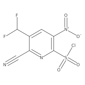 6-Cyano-5-(difluoromethyl)-3-nitropyridine-2-sulfonyl chloride Structure