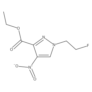 ethyl 1-(2-fluoroethyl)-4-nitro-1H-pyrazole-3-carboxylate结构式