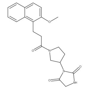 3-(1-(3-(2-Methoxynaphthalen-1-yl)propanoyl)pyrrolidin-3-yl)imidazolidine-2,4-dione Structure