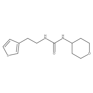 1-(tetrahydro-2H-pyran-4-yl)-3-(2-(thiophen-3-yl)ethyl)urea结构式