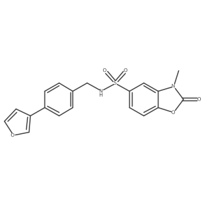 N-(4-(furan-3-yl)benzyl)-3-methyl-2-oxo-2,3-dihydrobenzo[d]oxazole-5-sulfonamide结构式