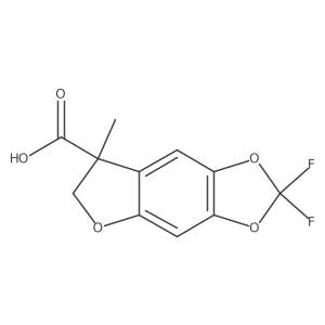 (S)-2,2-Difluoro-7-methyl-6,7-dihydro-[1,3]dioxolo[4,5-f]benzofuran-7-carboxylic acid结构式