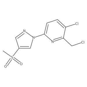 3-chloro-2-(chloromethyl)-6-(4-methanesulfonyl-1H-pyrazol-1-yl)pyridine结构式