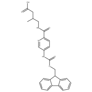 4-{[5-({[(9H-fluoren-9-yl)methoxy]carbonyl}amino)pyridin-2-yl]formamido}-3-methylbutanoic acid Structure