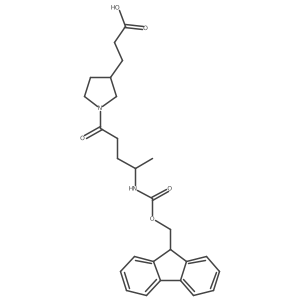 3-{1-[4-({[(9H-fluoren-9-yl)methoxy]carbonyl}amino)pentanoyl]pyrrolidin-3-yl}propanoic acid Structure