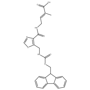 4-({5-[({[(9H-fluoren-9-yl)methoxy]carbonyl}amino)methyl]-1,3-oxazol-4-yl}formamido)-2-methylbut-2-enoic acid结构式