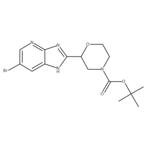 2-(6-Bromo-3H-imidazo[4,5-b]pyridin-2-yl)-4-morpholinecarboxylic acid 1,1-dimethylethyl ester结构式