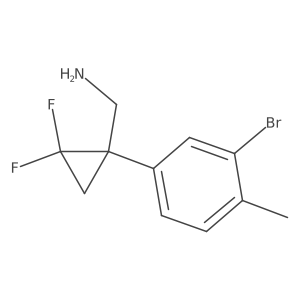 [1-(3-Bromo-4-methylphenyl)-2,2-difluorocyclopropyl]methanamine结构式
