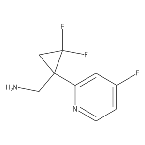 [2,2-Difluoro-1-(4-fluoropyridin-2-yl)cyclopropyl]methanamine结构式