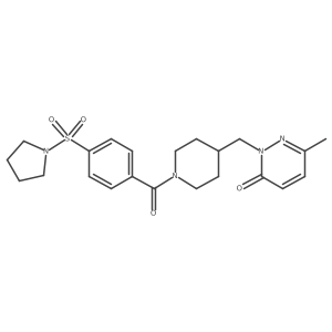 6-methyl-2-((1-(4-(pyrrolidin-1-ylsulfonyl)benzoyl)piperidin-4-yl)methyl)pyridazin-3(2H)-one Structure